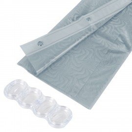 Шторка для ванной EVA, 180х180см, кольца в комплекте, СЕРАЯ ГОЛОГРАФИЯ, PRIMILA, 700104