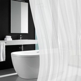 Шторка для ванной EVA, 180х200см, кольца в комплекте, БЕЛЫЕ ЛИНИИ, PRIMILA, 700105