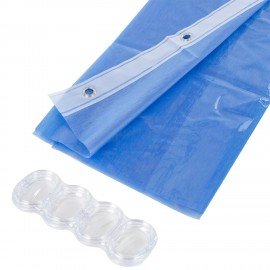 Шторка для ванной EVA, 180х200см, кольца в комплекте, СИНИЕ ЛИНИИ, PRIMILA, 700106