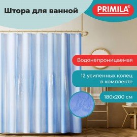 Шторка для ванной EVA, 180х200см, кольца в комплекте, СИНИЕ ЛИНИИ, PRIMILA, 700106