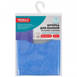 Шторка для ванной EVA, 180х200см, кольца в комплекте, СИНИЕ ЛИНИИ, PRIMILA, 700106