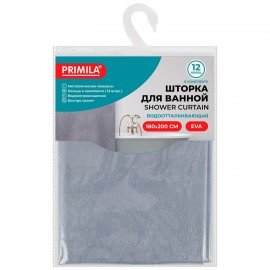 Шторка для ванной EVA, 180х200см, кольца в комплекте, СЕРЫЕ ЛИНИИ, PRIMILA, 700107
