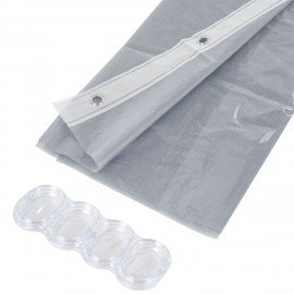 Шторка для ванной EVA, 180х200см, кольца в комплекте, СЕРЫЕ ЛИНИИ, PRIMILA, 700107