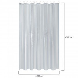Шторка для ванной EVA, 180х200см, кольца в комплекте, СЕРЫЕ ЛИНИИ, PRIMILA, 700107