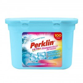 Капсулы для стирки белья PERKLIN (ПЕРКЛИН) "ОКЕАНСКИЙ БРИЗ" концентрат 3 в 1 с кондиционером 100 шт., 700128