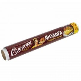 Фольга пищевая 29смх50м, 9мкм универсальная, САЯНСКАЯ ФОЛЬГА в пленке, САЯНОЧКА С50П-290х12, шк5007