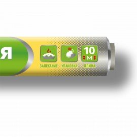 Фольга пищевая 29смх10м, 11мкм ПРОЧНАЯ, САЯНСКАЯ ФОЛЬГА в пленке, Классическая У10П-290х35, шк4949