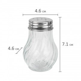 Солонка-перечница 50 мл, BASIC, баночка для специй, стекло/сталь, дисплей, WEGLA (ВЕГЛА), 700224