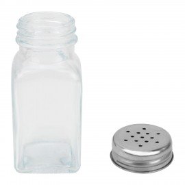 Солонка-перечница 80 мл, CLASSIC, баночка для специй, стекло/сталь, дисплей, WEGLA (ВЕГЛА), 700225