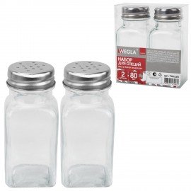 Набор для специй 2*80 мл, CLASSIC, солонка+перечница, стекло/сталь, WEGLA (ВЕГЛА), 700226