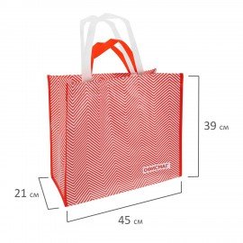 Сумка хозяйственная до 20кг, 39x45x21см, 4 ручки, глянцевая полиэстровая ткань, ОФИСМАГ, 700239