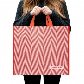 Сумка хозяйственная до 20кг, 39x45x21см, 4 ручки, глянцевая полиэстровая ткань, ОФИСМАГ, 700239