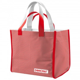 Сумка хозяйственная до 20кг, 39x45x21см, 4 ручки, глянцевая полиэстровая ткань, ОФИСМАГ, 700239