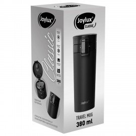 Термокружка 380 мл JOYLUX CLASSIC, нержавеющая сталь SUS304, черный матовый, 700270