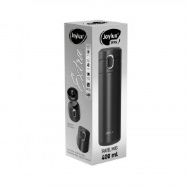 Термокружка 400 мл JOYLUX EXTRA STYLE, нержавеющая сталь SUS304, черный матовый, 700280