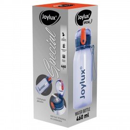 Бутылка для воды 460 мл, трубочка выкидная, крышка с замком, пластик, JOYLUX SPECIAL, 700283