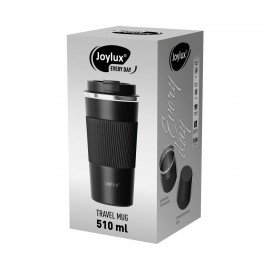 Термокружка 510мл JOYLUX EVERY DAY, нерж. сталь SUS304, силиконовый рукав, черный матовый, 700292