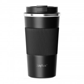 Термокружка 510мл JOYLUX EVERY DAY, нерж. сталь SUS304, силиконовый рукав, черный матовый, 700292