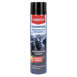 Полироль для приборной панели автомобильная 650 мл, ЛИМОН, аэрозоль с трубочкой, RABBITEX, 700305