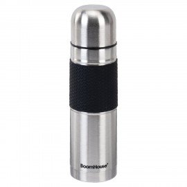 Термос 0,5л CLASSIC, нержавеющая сталь SUS304, черный силиконовый рукав, крышка/кружка, BOOMHOUSE (БумХаус), 700307