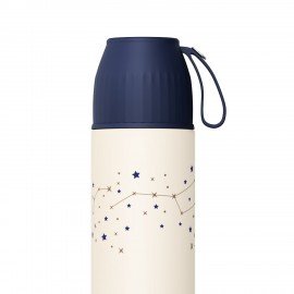 Термос 0,4 л JOYLUX ULTRA, нерж. сталь SUS304, крышка/кружка + ремешок, звезды, 700311