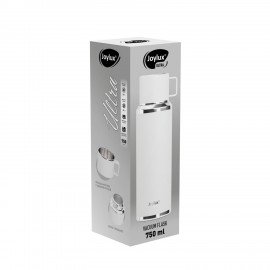 Термос 0,75 л JOYLUX ULTRA, нерж. сталь SUS316, крышка/кружка, питейник, сито, белый матовый, 700315