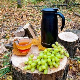 Чайник-термос 1л COFFEE BREAK, нержавеющая сталь SUS304, черный, ТЕРМОЧАЙНИК, BOOMHOUSE (БумХаус), 700328