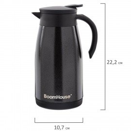 Чайник-термос 1л COFFEE BREAK, нержавеющая сталь SUS304, черный, ТЕРМОЧАЙНИК, BOOMHOUSE (БумХаус), 700328