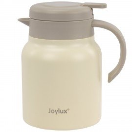 Чайник-термос 1 л JOYLUX COFFEE BREAK, нержавеющая сталь SUS304, заварник/сито, бежевый матовый, 700329