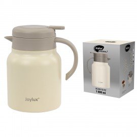 Чайник-термос 1 л JOYLUX COFFEE BREAK, нержавеющая сталь SUS304, заварник/сито, бежевый матовый, 700329