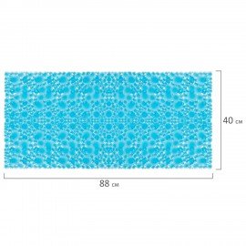 Коврик для ванны противоскользящий 88х40см, "Пузыри", прозрачно-голубой, ПВХ, присоски, PRIMILA, 700365