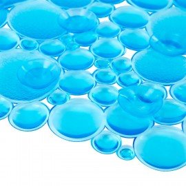 Коврик для ванны противоскользящий 88х40см, "Пузыри", прозрачно-голубой, ПВХ, присоски, PRIMILA, 700365