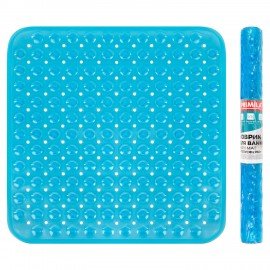 Коврик для ванны/душевой противоскользящий 54х54см, "Полусферы", прозрачный, ПВХ, PRIMILA, 700369