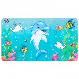 Коврик для ванны противоскользящий 70х40см с печатью "Дельфин", ПВХ, присоски, PRIMILA, 700370