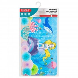 Коврик для ванны противоскользящий 70х40см с печатью "Русалка", ПВХ, присоски, PRIMILA, 700371