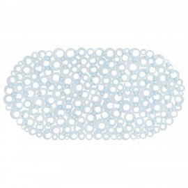 Коврик для ванны противоскользящий 69х35см, "Кольца", овальный, прозрачный, ПВХ, PRIMILA, 700372