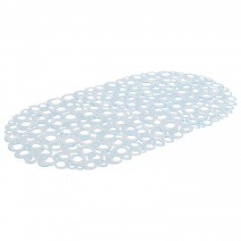 Коврик для ванны противоскользящий 69х35см, "Кольца", овальный, прозрачный, ПВХ, PRIMILA, 700372