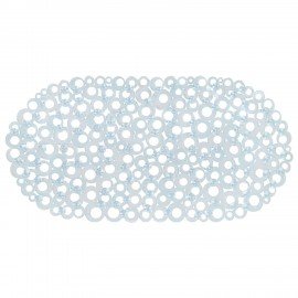 Коврик для ванны противоскользящий 69х35см, "Кольца", овальный, прозрачный, ПВХ, PRIMILA, 700372