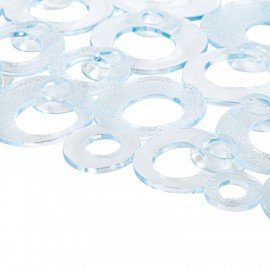 Коврик для ванны противоскользящий 69х35см, "Кольца", овальный, прозрачный, ПВХ, PRIMILA, 700372