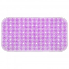 Коврик для ванны противоскользящий 71х38см, массажный, "Цветы", прозрачно-фиолетовый, ПВХ, PRIMILA, 700373