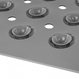 Коврик для ванны противоскользящий с теркой для ступней 70х40см, серый, ПВХ, присоски, PRIMILA 700374