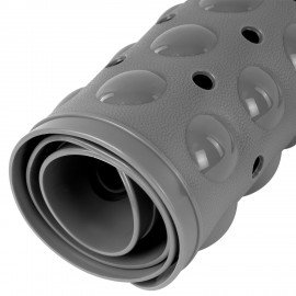 Коврик для ванны противоскользящий с теркой для ступней 70х40см, серый, ПВХ, присоски, PRIMILA 700374