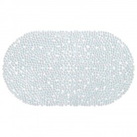 Коврик для ванны противоскользящий 69х39см, "Капли", овальный, прозрачный, ПВХ, PRIMILA, 700375