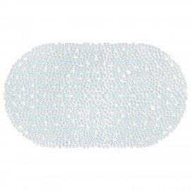 Коврик для ванны противоскользящий 69х39см, "Капли", овальный, прозрачный, ПВХ, PRIMILA, 700375