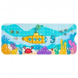 Коврик для ванны противоскользящий 100х40см с рисунком "Батискаф", ПВХ, присоски, PRIMILA, 700378