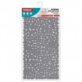 Коврик для ванны противоскользящий 70х36см, "Галька", темно-серый, ПВХ, присоски, PRIMILA,700379