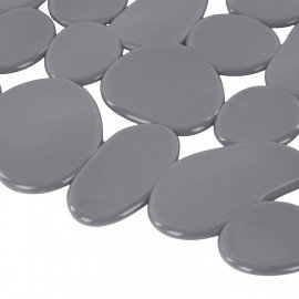 Коврик для ванны противоскользящий 70х36см, "Галька", темно-серый, ПВХ, присоски, PRIMILA,700379