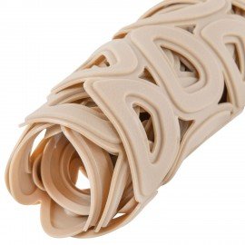 Коврик для ванны противоскользящий 68х37см, "Треугольники", овальный, бежевый, ПВХ, PRIMILA, 700380