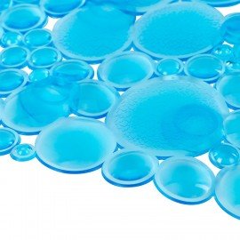 Коврик для ванны противоскользящий 68х37см, "Пузыри", овальный, прозрачно-голубой, ПВХ, PRIMILA, 700381