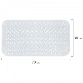 Коврик для ванны противоскользящий 70х38см, "Полусферы", прозрачный, ПВХ, присоски, PRIMILA, 700382